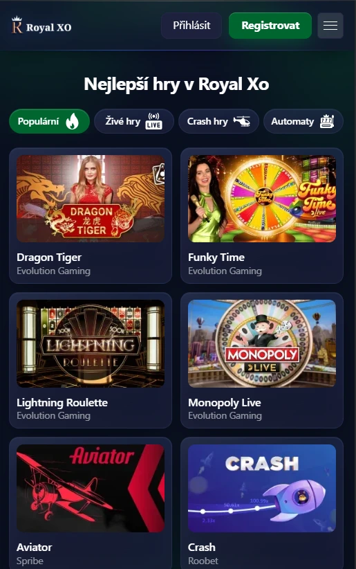 Royal XO casino bonus a 300 free spinů - casino pro České hráče